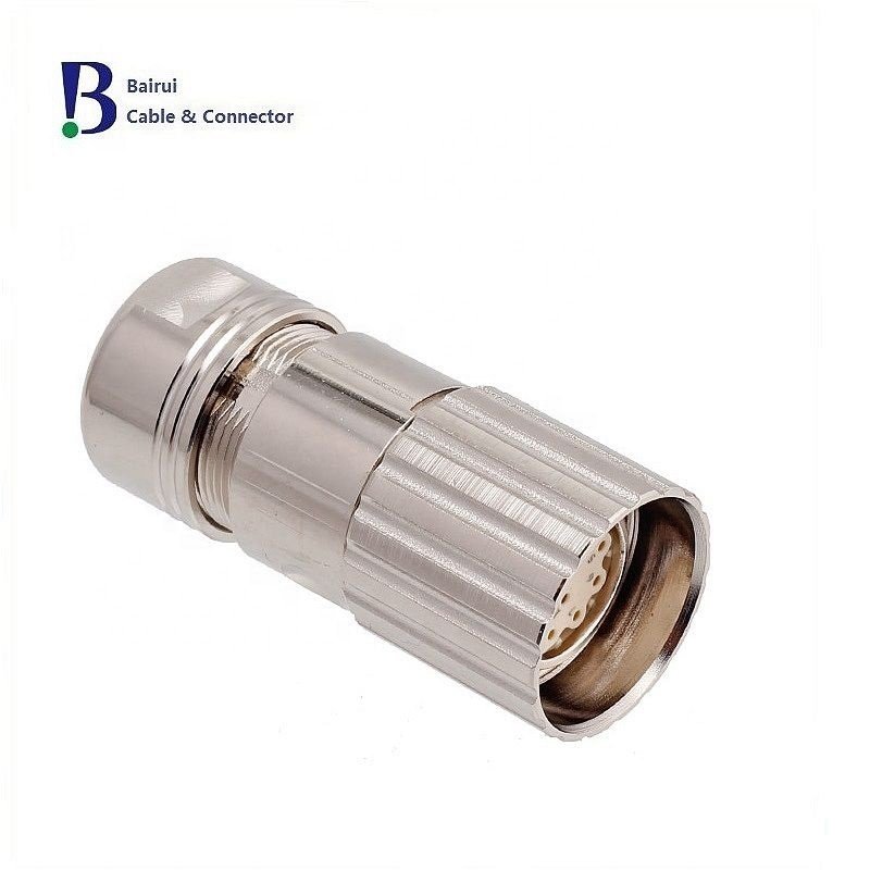 M23 Cable Mount Connector,6 7 9 12 17 Pole Socket 623 Series With Cable For Industrial Automation Signals