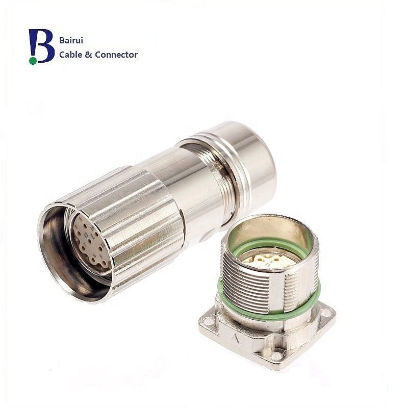 M23 Cable Mount Connector,6 7 9 12 17 Pole Socket 623 Series With Cable For Industrial Automation Signals