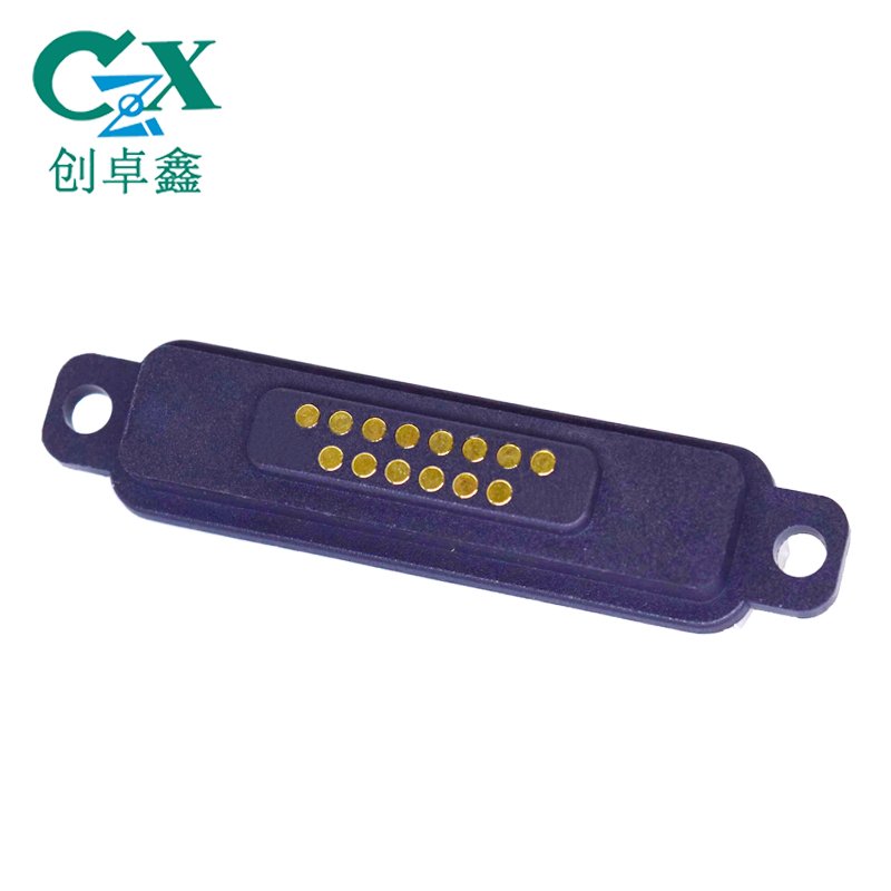 14pins PCB Magnet Spring 2A Current brass Right angle pogo pin magnetic connectors
