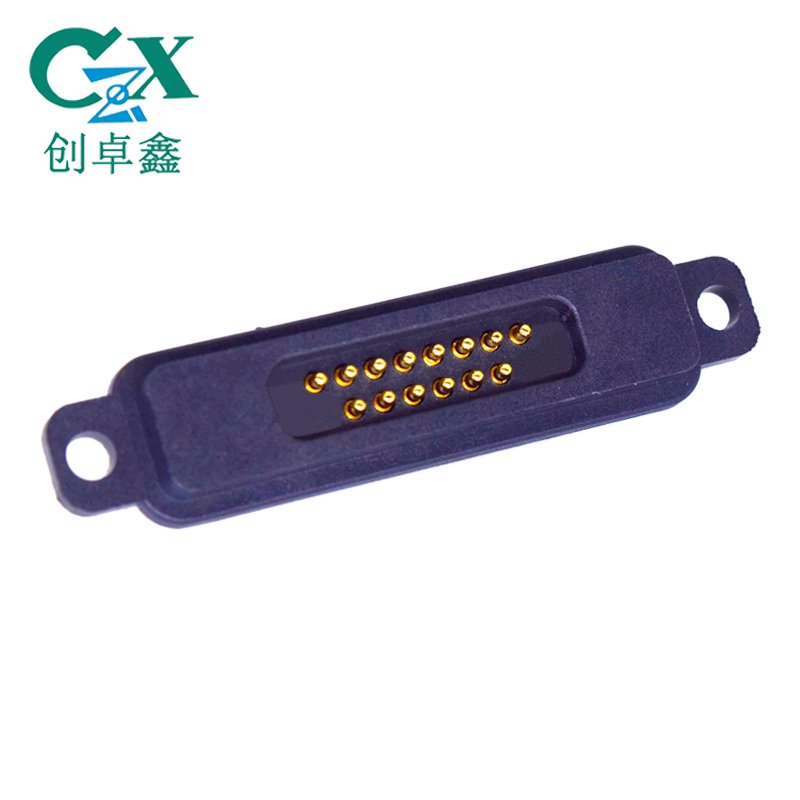 14pins PCB Magnet Spring 2A Current brass Right angle pogo pin magnetic connectors