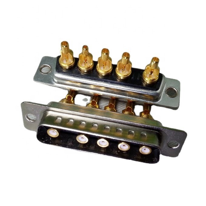 Industrial High Frequency RF Coaxial Mixed D Sub 5w5 Male Connector