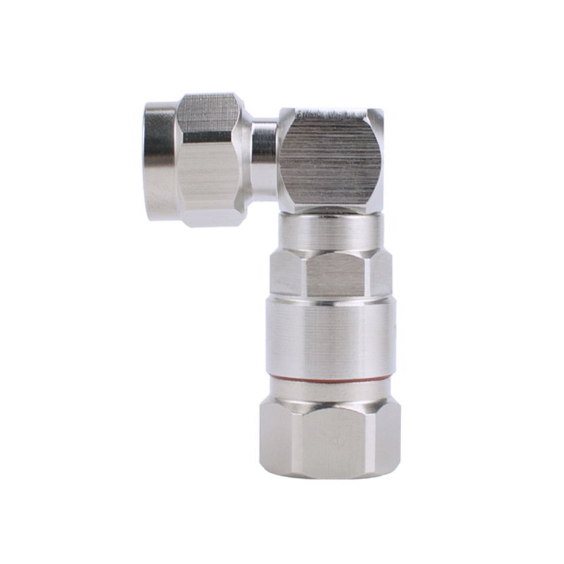 N Male Right Angle Low PIM Connector Clamp/Non-Solder Contact Attachment for 1/2" Flexible Cable