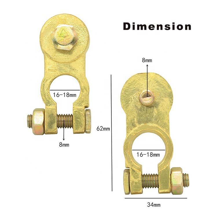 Hot Battery Connectors Brass Heavy Duty Pile Head Clips Battery Terminals