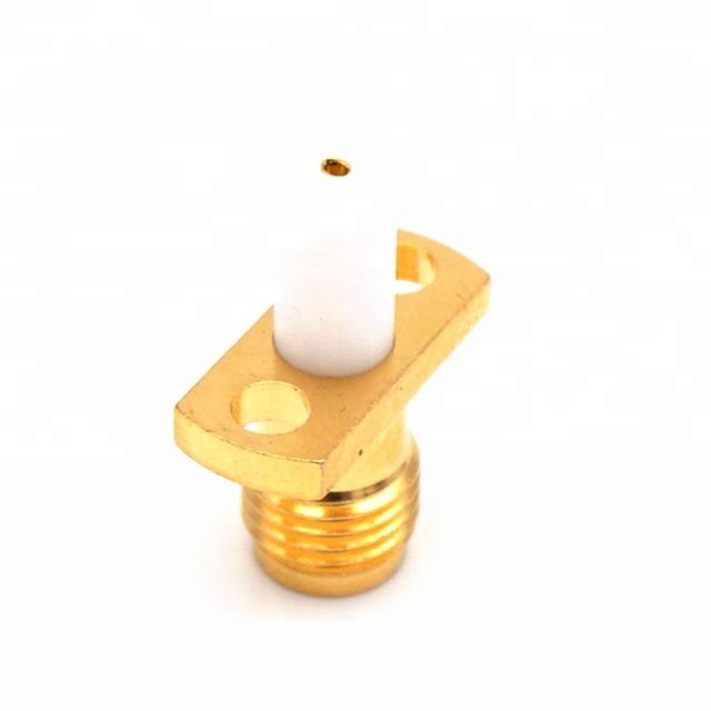 LWMC SMA Female Mount 2 Hole Post Terminal RF Connector Coaxial Adaptor Brass Gold-platded RF Coax Coaxial connectors