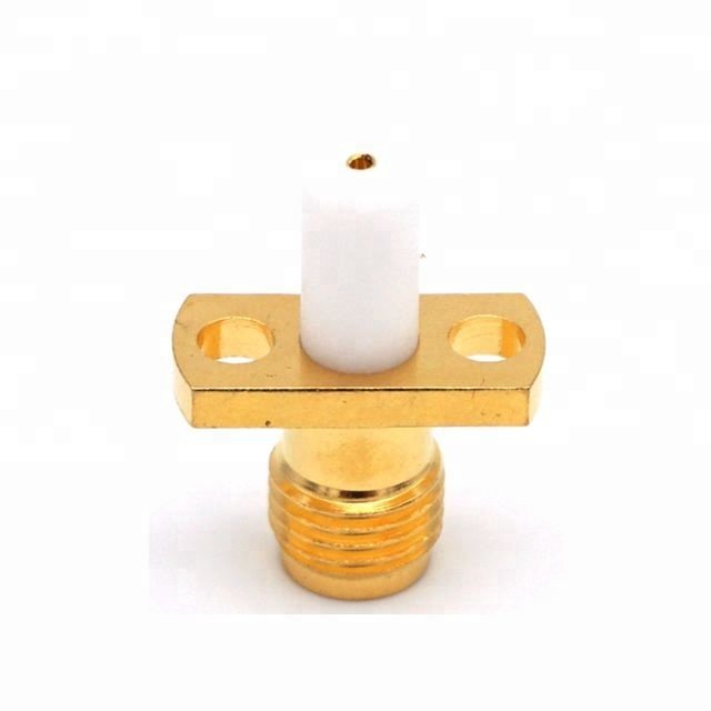 LWMC SMA Female Mount 2 Hole Post Terminal RF Connector Coaxial Adaptor Brass Gold-platded RF Coax Coaxial connectors