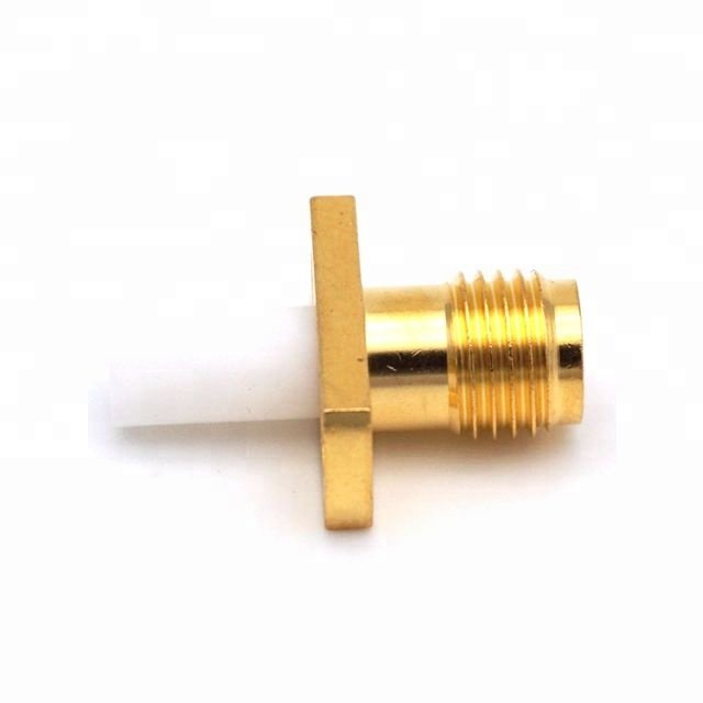 LWMC SMA Female Mount 2 Hole Post Terminal RF Connector Coaxial Adaptor Brass Gold-platded RF Coax Coaxial connectors