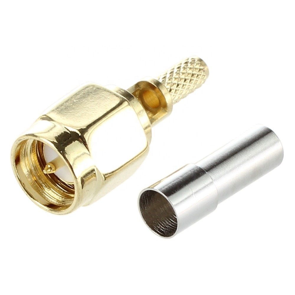 straight SMA male good mount crimp type connector, SMA male plug crimp for RG174 RG316 RG188 cable