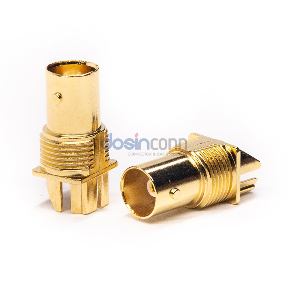Gold Plated RF Coaxial BNC Connector Female Jack 50 ohm End Launch PCB Bulkhead Connector
