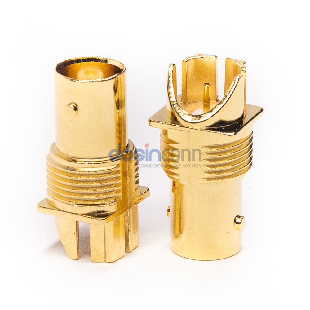 Gold Plated RF Coaxial BNC Connector Female Jack 50 ohm End Launch PCB Bulkhead Connector