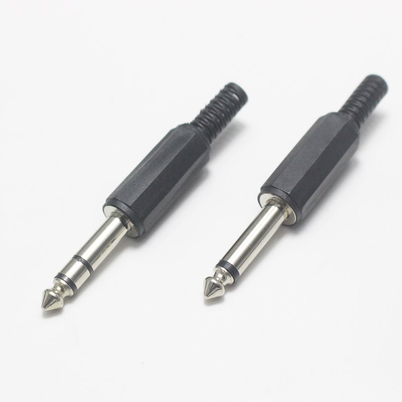 Black Plastic 2.5mm 3.5mm 6.35mm mono/Stereo male plug female jack audio connectors Headphone earphone spring DIY