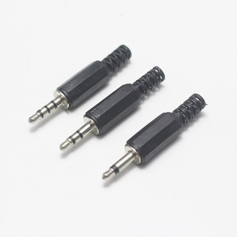 Black Plastic 2.5mm 3.5mm 6.35mm mono/Stereo male plug female jack audio connectors Headphone earphone spring DIY