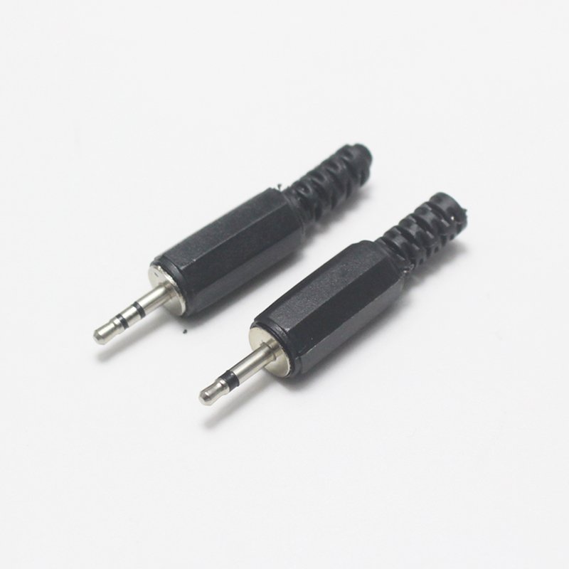Black Plastic 2.5mm 3.5mm 6.35mm mono/Stereo male plug female jack audio connectors Headphone earphone spring DIY