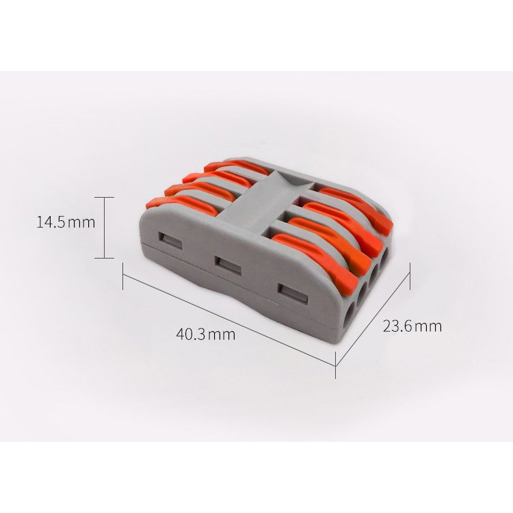 Double head AP-2-4 quick terminal orange button wire connector Four in and four out connection clamp