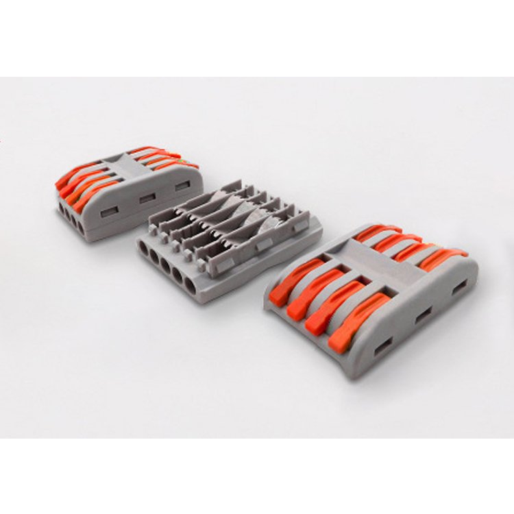 Double head AP-2-4 quick terminal orange button wire connector Four in and four out connection clamp