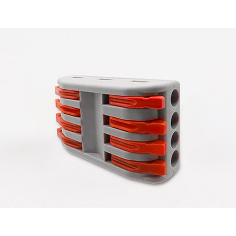 Double head AP-2-4 quick terminal orange button wire connector Four in and four out connection clamp