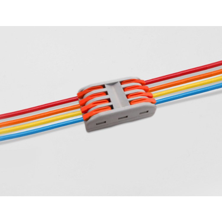 Double head AP-2-4 quick terminal orange button wire connector Four in and four out connection clamp