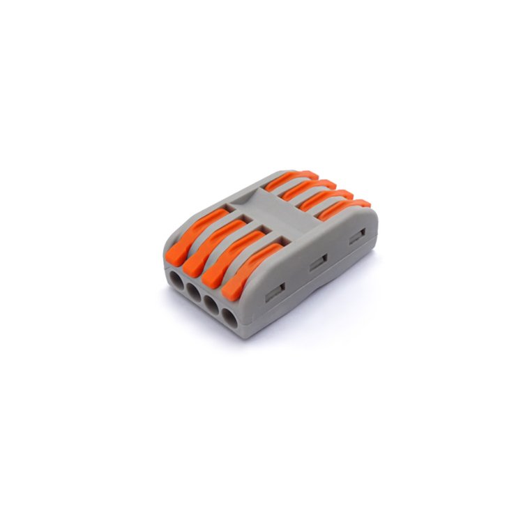 Double head AP-2-4 quick terminal orange button wire connector Four in and four out connection clamp