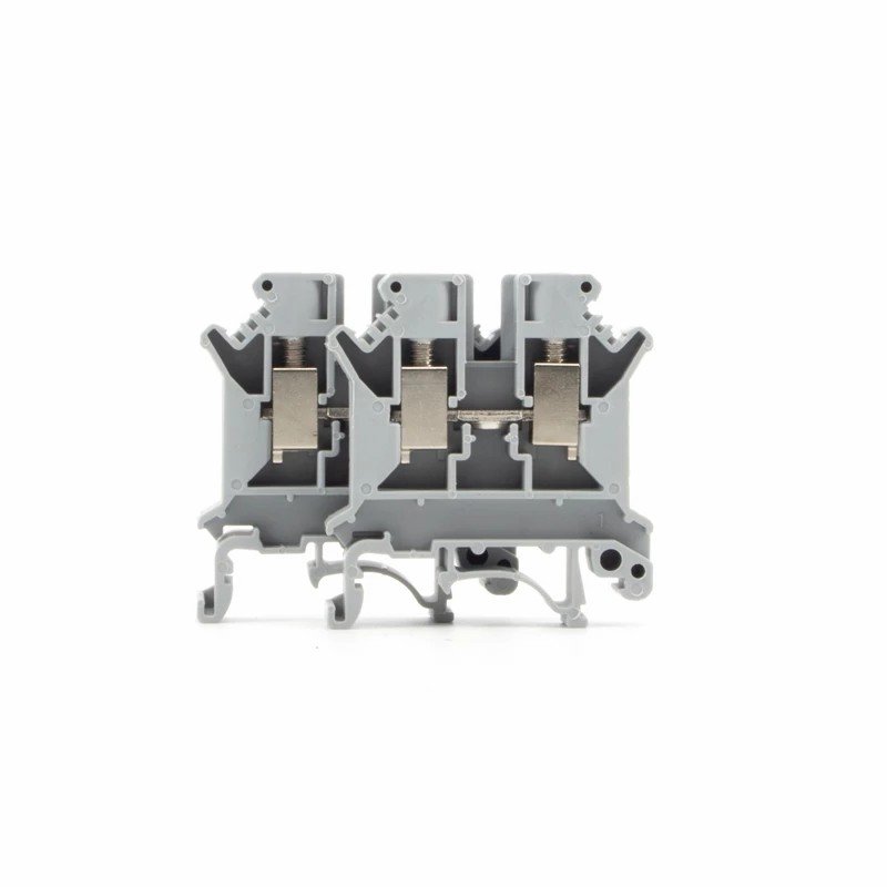 Electrical Connector Din Rail Uk-6n Connect Terminal Block 57a 800v 0.2-6 Wire Range Fuse Terminal Block Connector