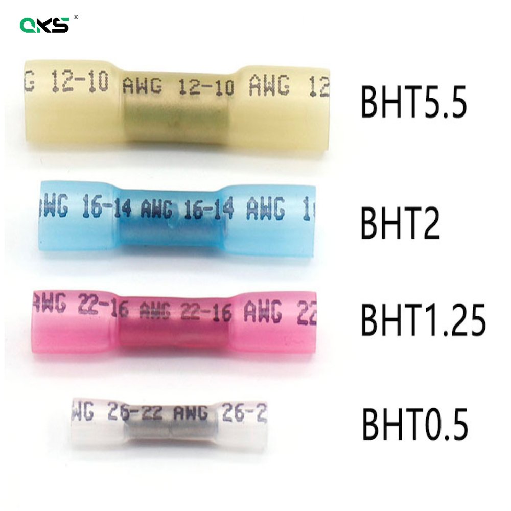BHT Series Heat shrink waterproof wire butt connectors Electrical butt splice crimp connector