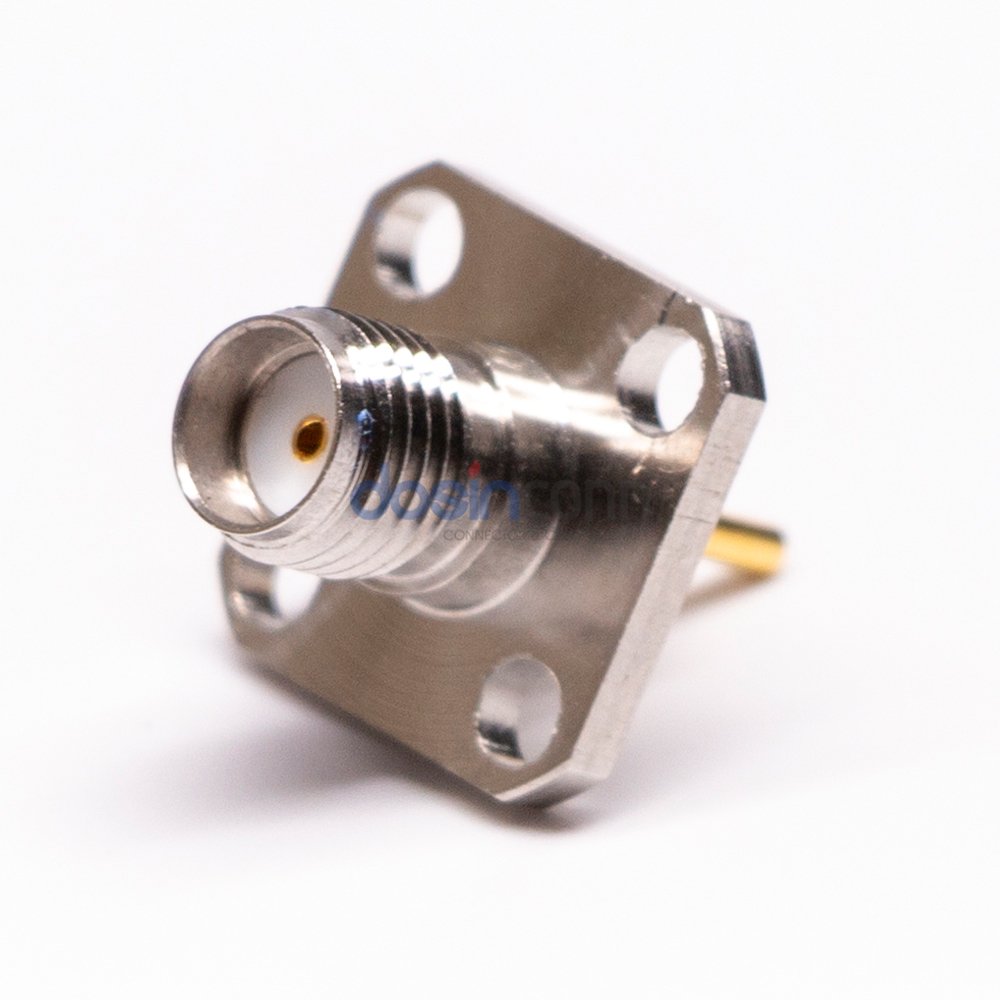 SMA Panel Mount Jack 4-Hole Flange Receptacles SMA RF Connector Solder PCB Mount