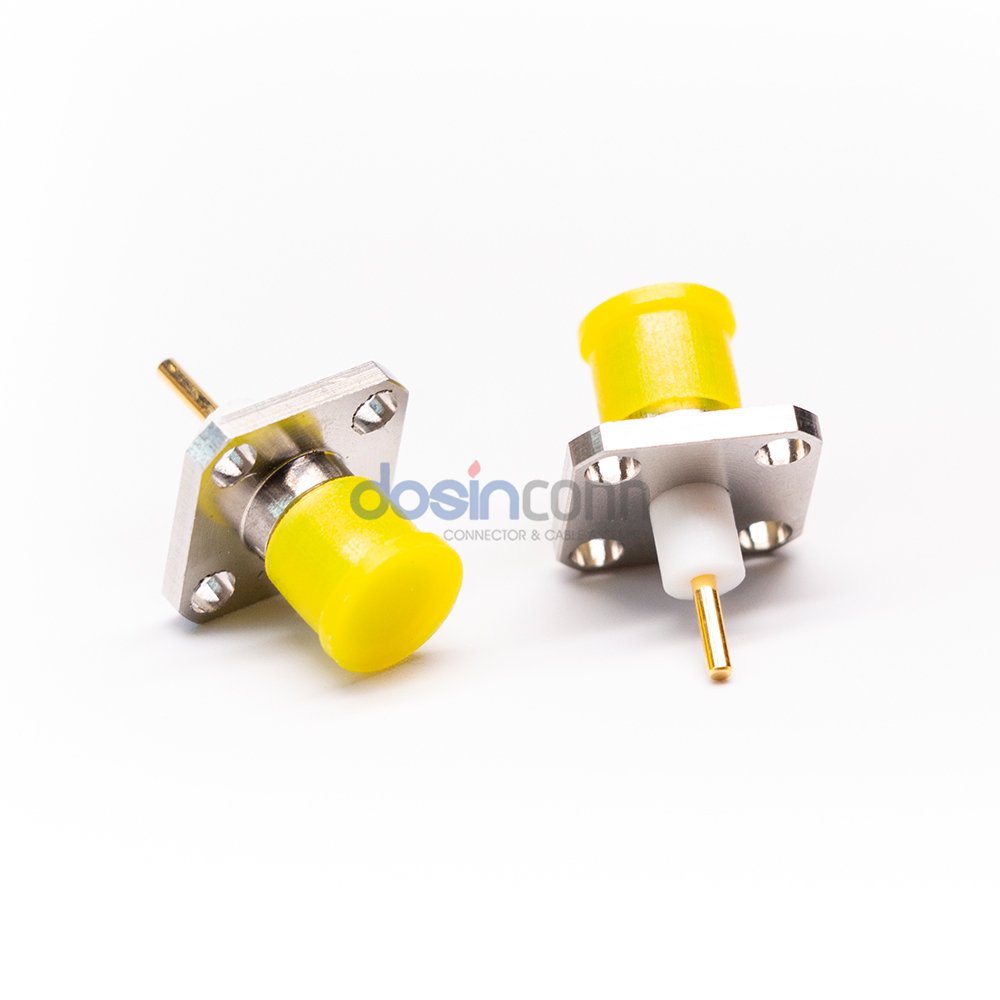 SMA Panel Mount Jack 4-Hole Flange Receptacles SMA RF Connector Solder PCB Mount