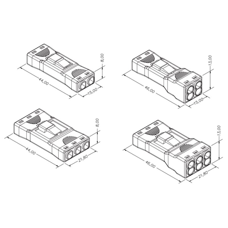 Genuine Huicong 826H-3P plug-in terminal large square pair connector male and female pair terminal