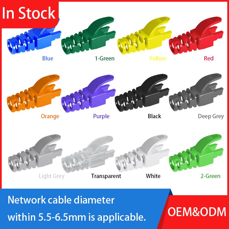 OD 6.5mm RJ45 network connectors boots cover strain relief