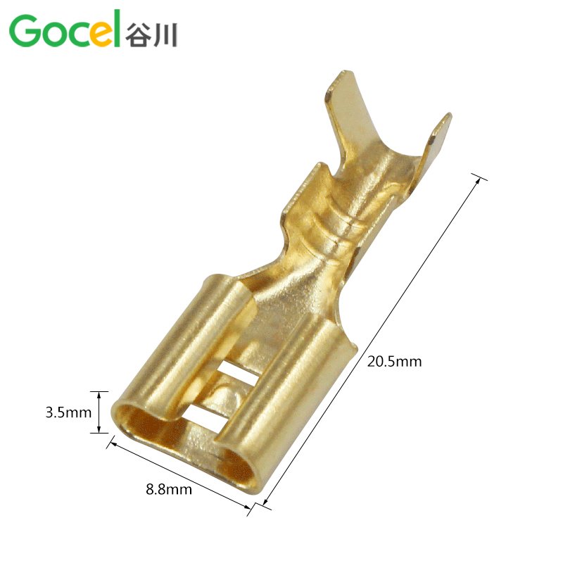 6.3 plug spring terminal block DJ622-6.3 iron-plated copper terminal