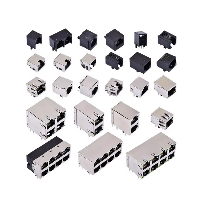 RJ45 Female Male PCB Connector Shield RJ-45 8p8c Plug Cat5e Cat7 Cat6 Cat6a Cat8 Keystone Jack Ethernet RJ45 Socket Connector
