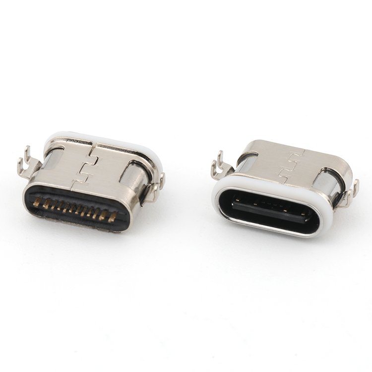 16Pin Waterproof USB Mid Mount IP67 Waterproof USB Type C Female PCB Connector