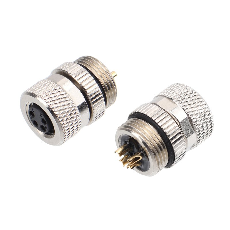 M8 assembly plug connector plastic tail pipe solder pin M8 un-shield connector