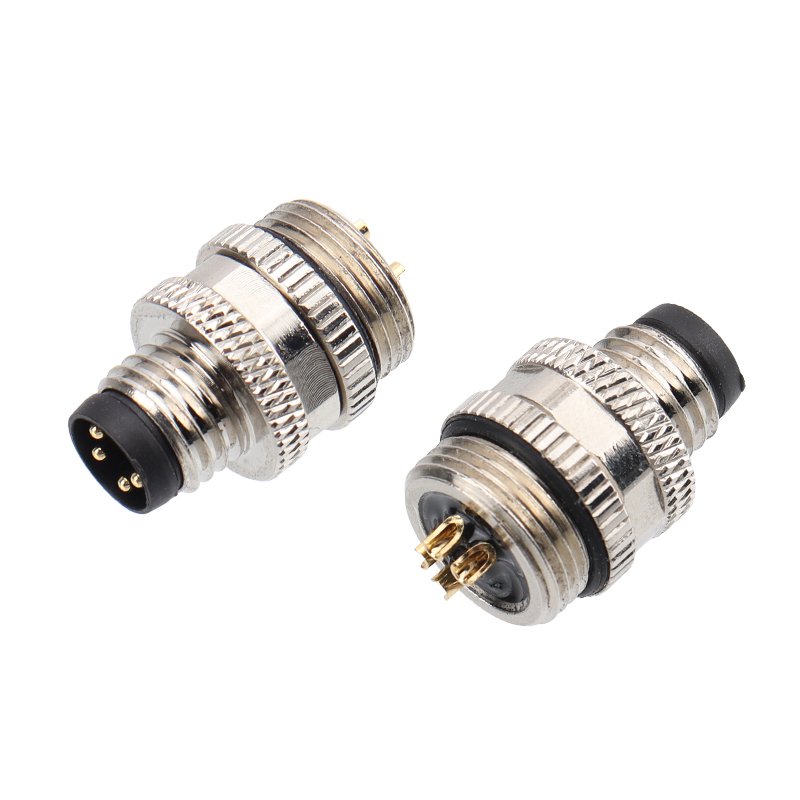 M8 assembly plug connector plastic tail pipe solder pin M8 un-shield connector
