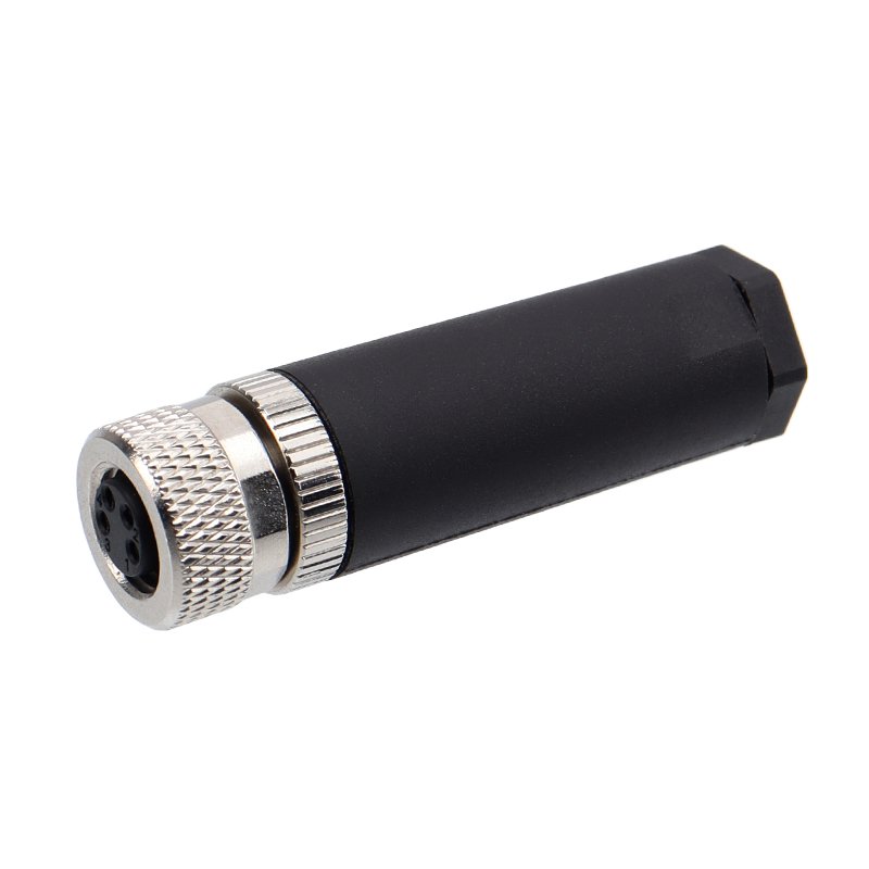 M8 assembly plug connector plastic tail pipe solder pin M8 un-shield connector