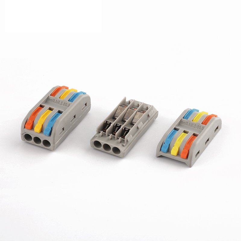 DF-2-3 colorful Lever handle 3 conductor Universal compact wire connector Push In Terminal Block
