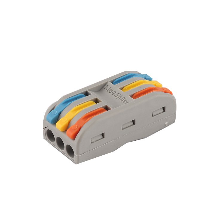 DF-2-3 colorful Lever handle 3 conductor Universal compact wire connector Push In Terminal Block