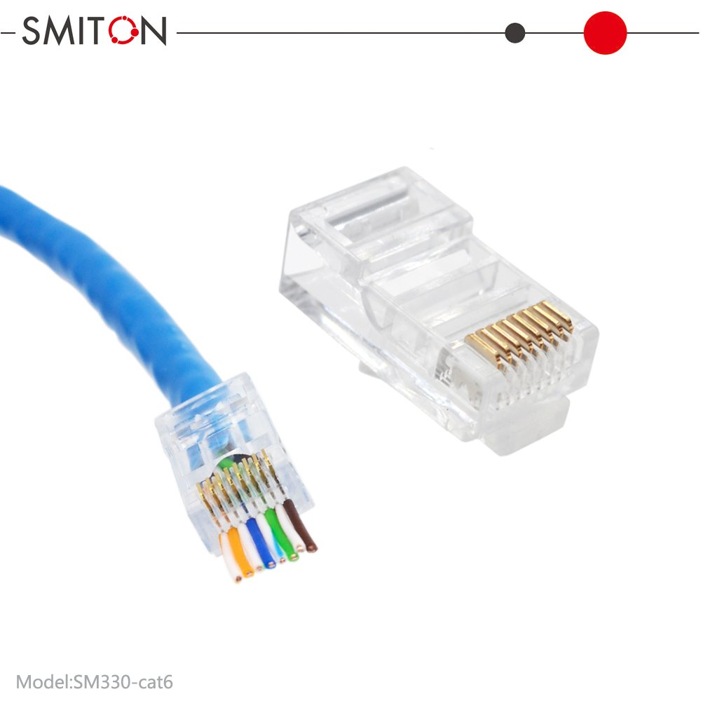 Through Hole Connector RJ45 Plug UTP CAT5 CAT6 UTP RJ45 Pass through Connector
