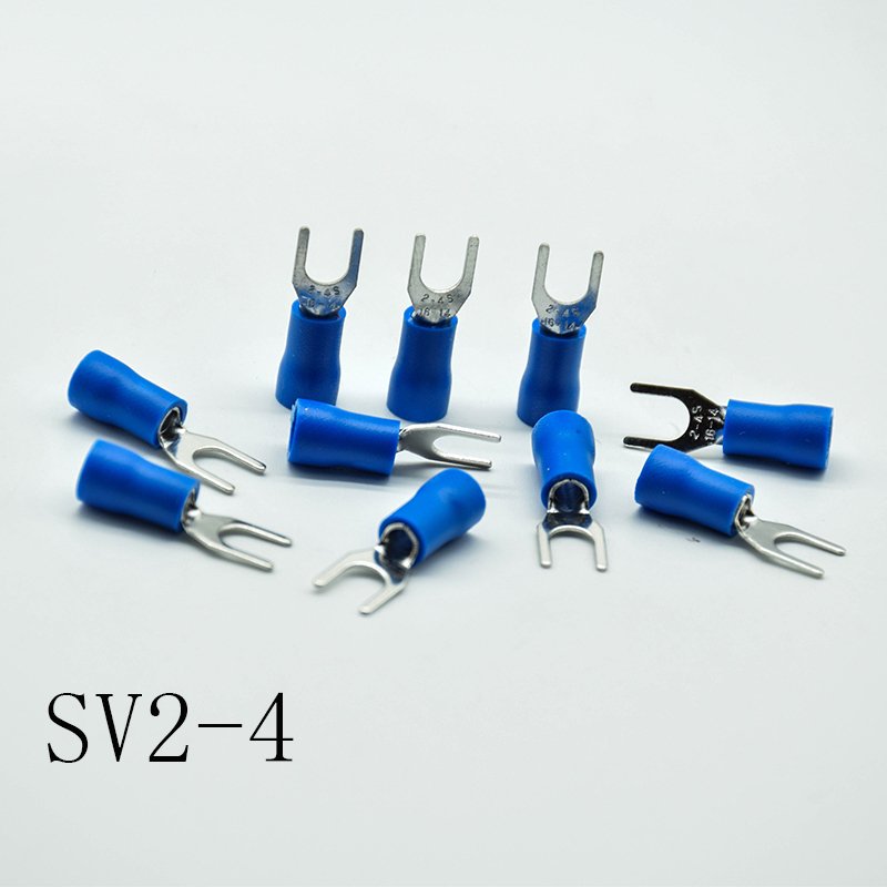 SV2-3/4/5/6/8 Blue Furcate Cable Wire Connector Furcate Pre-Insulating Fork Spade AWG Wire Crimp Terminals SV2.5