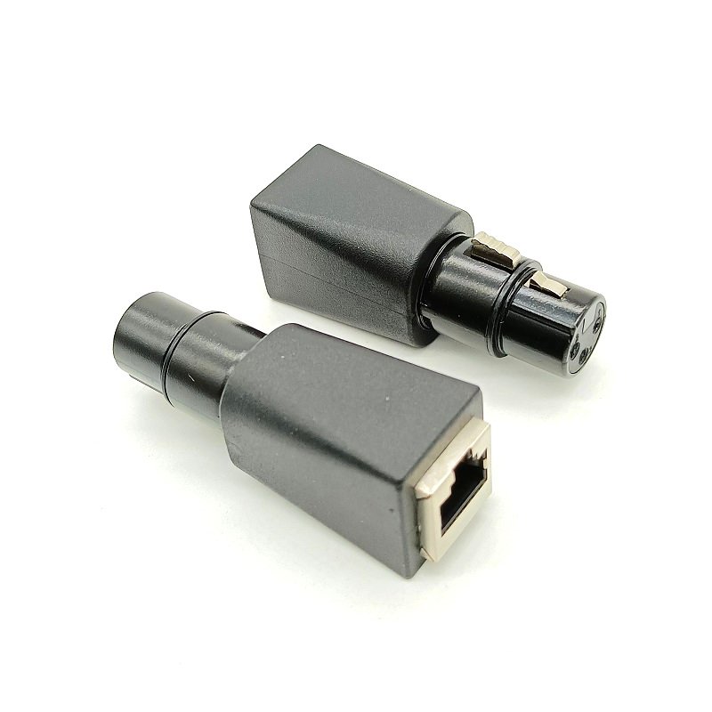 RJ45 To XLR 3 Pin 5 Pin Jack Stage Lighting Microphone Speaker Audio Connector Adapter Converters