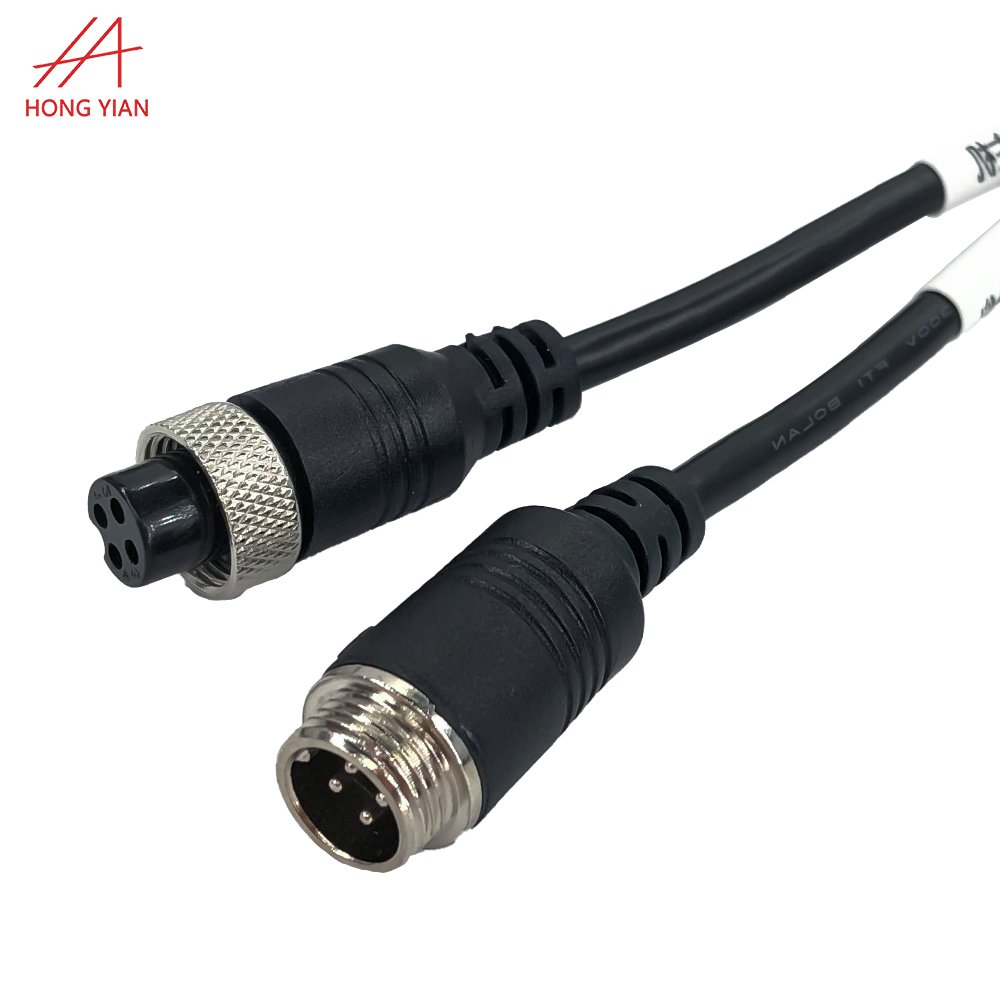 M8 M12 Metal Nuts IP65 IP67 IP68 IEC Straight/Right Angle Connector Custom Wire Electronic Waterproof Connector Cable