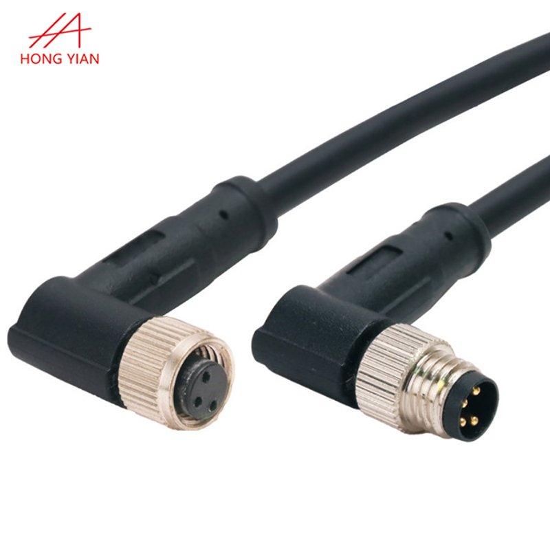 M8 M12 Metal Nuts IP65 IP67 IP68 IEC Straight/Right Angle Connector Custom Wire Electronic Waterproof Connector Cable
