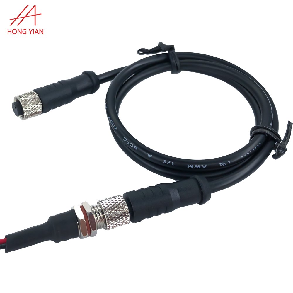 M8 M12 Metal Nuts IP65 IP67 IP68 IEC Straight/Right Angle Connector Custom Wire Electronic Waterproof Connector Cable