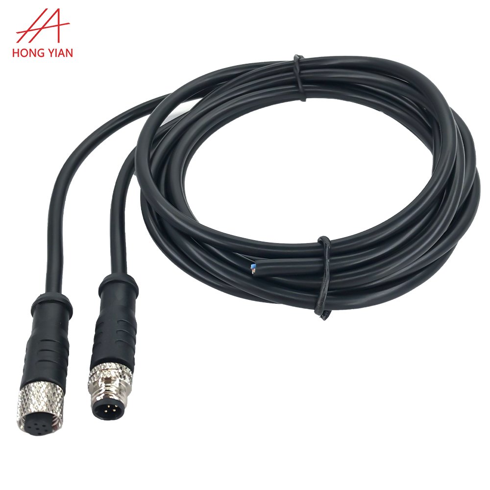 M8 M12 Metal Nuts IP65 IP67 IP68 IEC Straight/Right Angle Connector Custom Wire Electronic Waterproof Connector Cable
