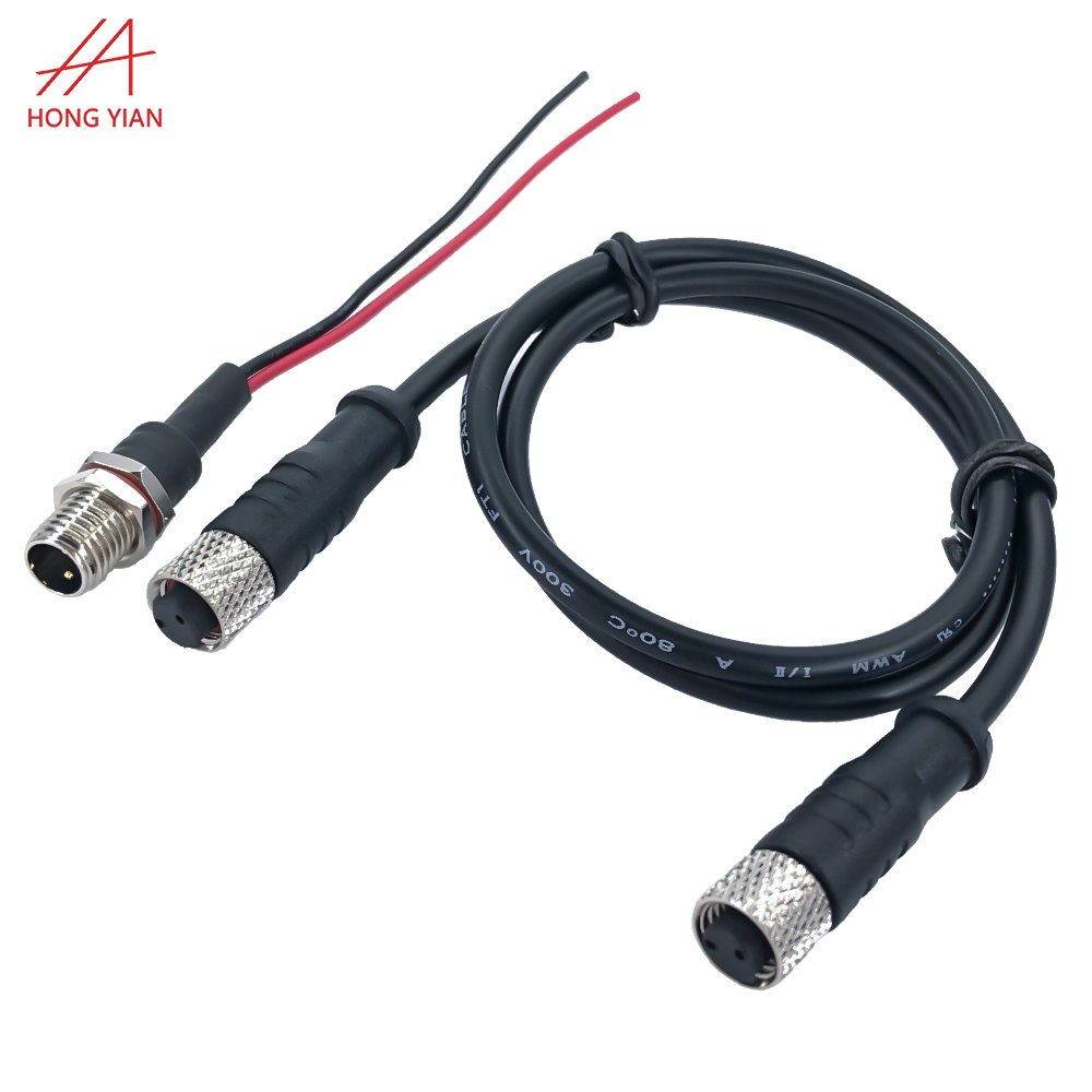 M8 M12 Metal Nuts IP65 IP67 IP68 IEC Straight/Right Angle Connector Custom Wire Electronic Waterproof Connector Cable