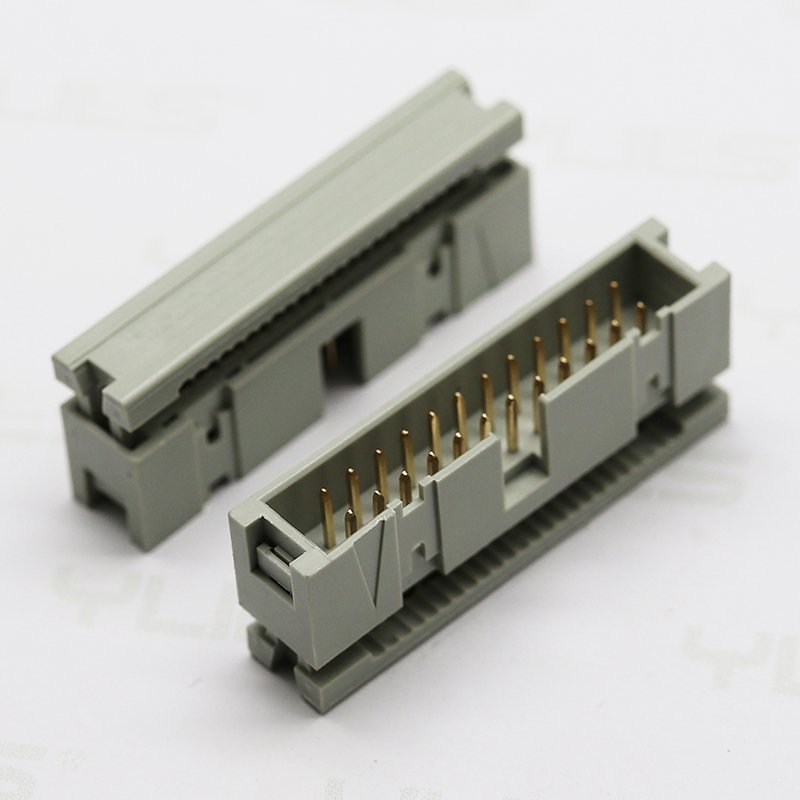 Box header pcb connector 2.54mm pitch height 13.0mm dual rows positions 06-64 pins socket box header idc flat cale connector