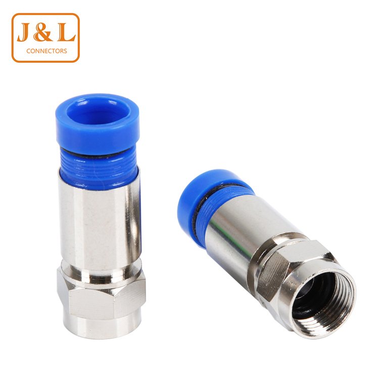 Factory Price Compressed F Male Connector Coaxial Cable PPC EX6XL RG6 Compression F Connector