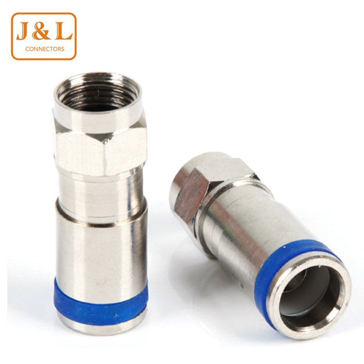 Factory Price Compressed F Male Connector Coaxial Cable PPC EX6XL RG6 Compression F Connector