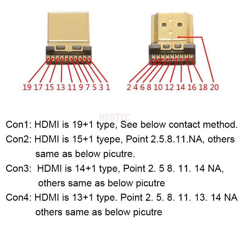 19PIN male plug connector to terminal adapter with black shell wire cable free solder 19 pin
