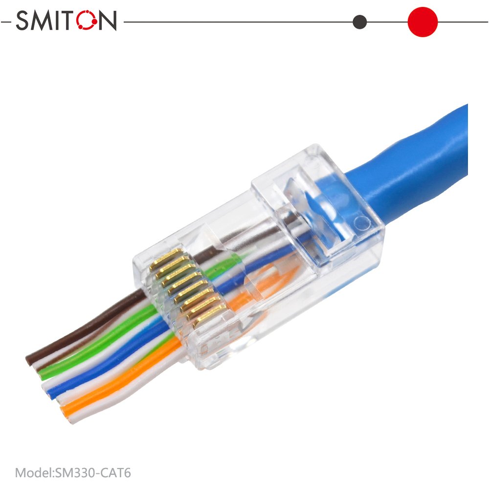 RJ45 Cat6 Cat6a Cat5 Pass Through Connector