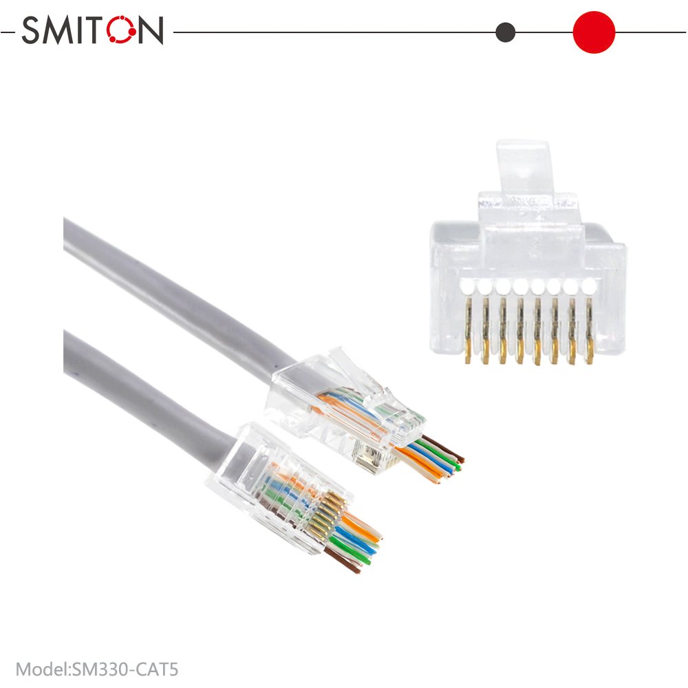 RJ45 Cat6 Cat6a Cat5 Pass Through Connector