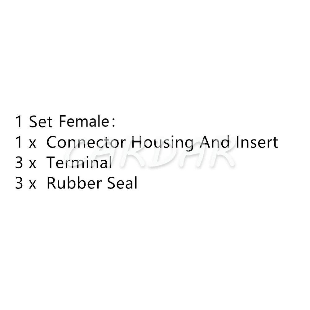 1 Set 3 Pin 1.2 Series Auto Electric Wire Harness Socket Waterproof Sealed Connector With Terminal
